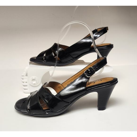 SOFTSPOTS BLACK PEEP-TOE SLINGBACK SANDAL SHOES SIZE US 6 - Picture 9 of 15